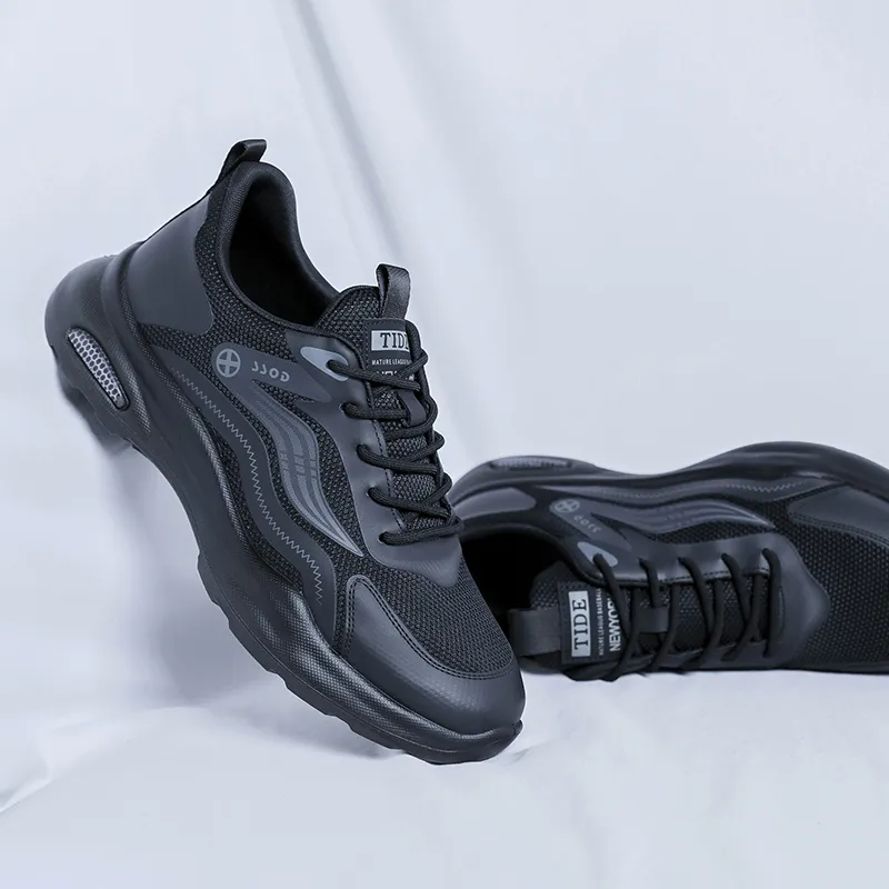 SOBB Shock Absorbers Slip Resistant, Abrasion Resistant, Breathable Low Top Casual Shoes Men's Black-2