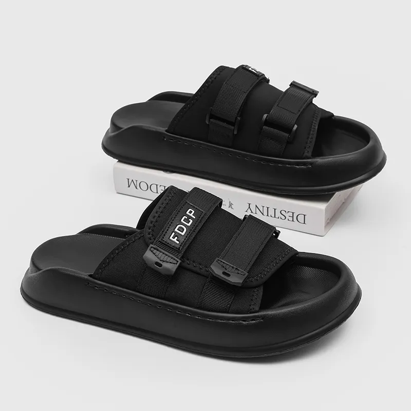 SOBB Rubber Foam Outsole Slip Resistant Abrasion Resistant Cushioning Slide Slippers Men's-2