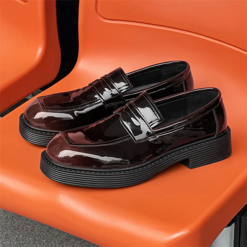 SOBB Loafers Men Black/Red/Brown/Green/Patent Leather/Blue/Purple/Charcoal Black/Gray-13