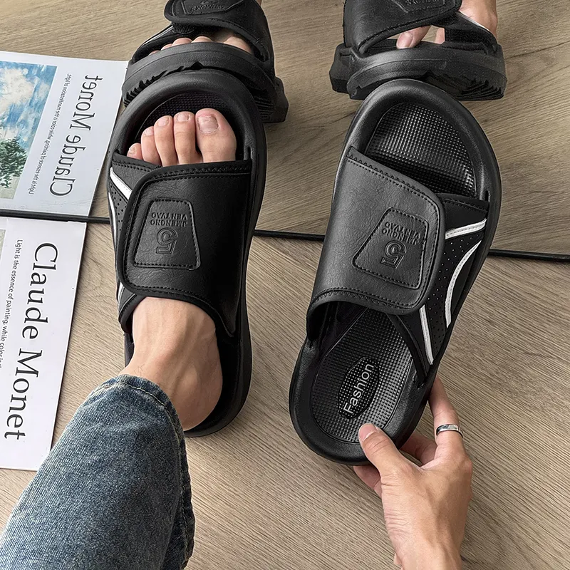 SOBB Rubber Sole Slip Resistant Abrasion Resistant Cushioning Slide Slippers Men's-3