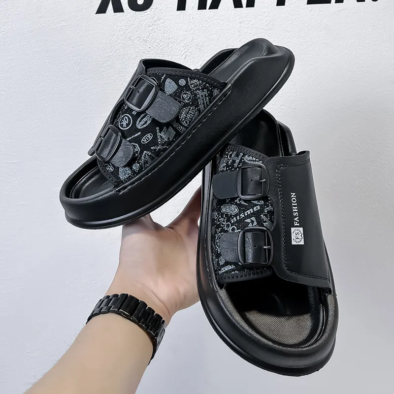 SOBB Rubber Sole Abrasion Resistant Cushioning Slide Slippers Men's-9