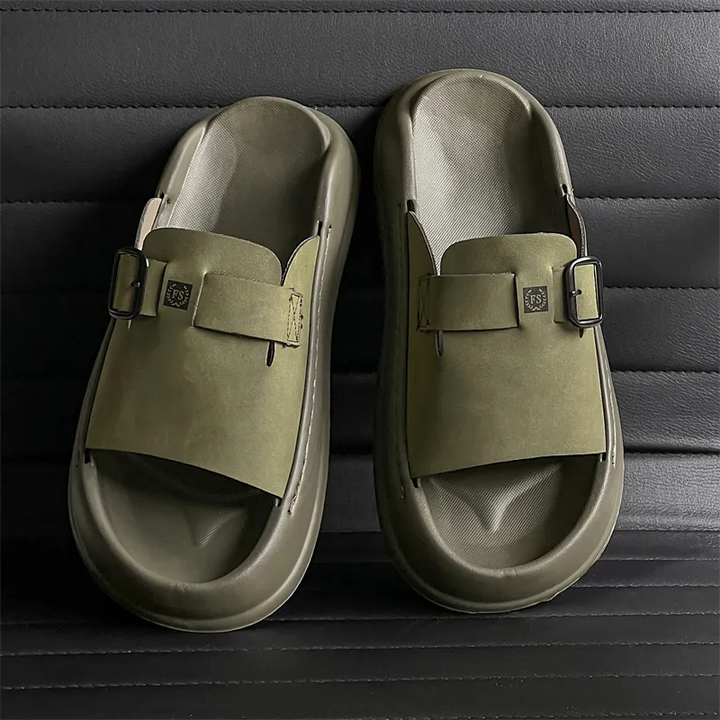 SOBB Rubber Sole Abrasion Resistant Cushioning Slide Slippers Men's-21