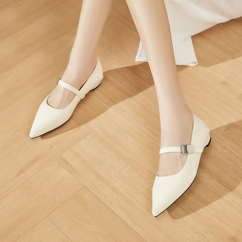 SOBB Casual Single Shoes 1.5cm Women's Beige-7