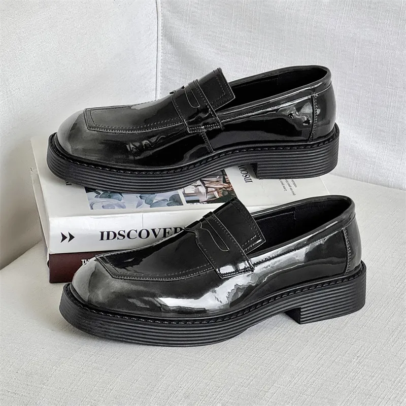 SOBB Loafers Men Black/Red/Brown/Green/Patent Leather/Blue/Purple/Charcoal Black/Gray-52