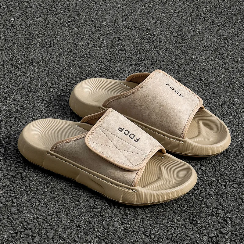 SOBB Slip Resistant Abrasion Resistant Cushioning Slide Slippers Men's Olive Green-7