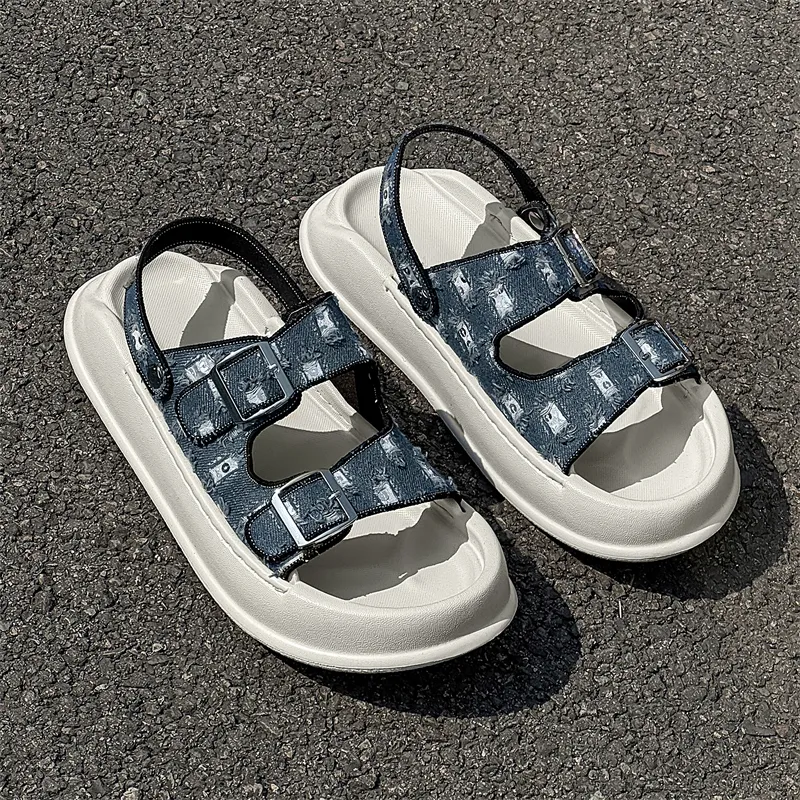 SOBB Beach Sandals Men Black/Blue-8
