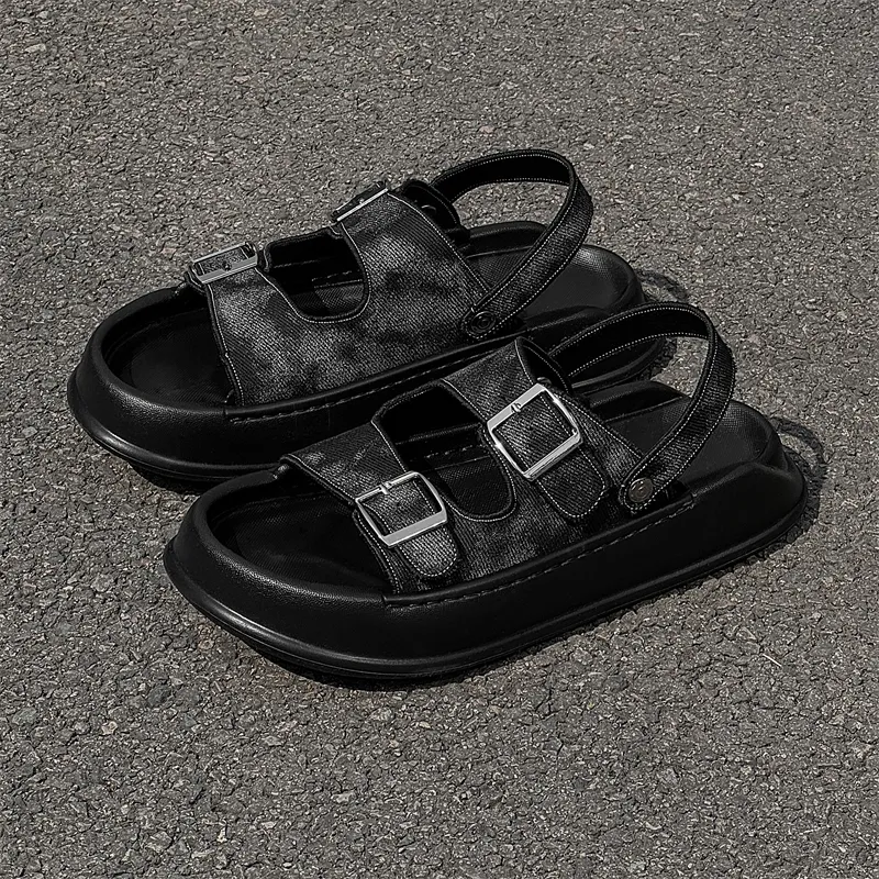 SOBB Beach Sandals Men Black/Blue-1