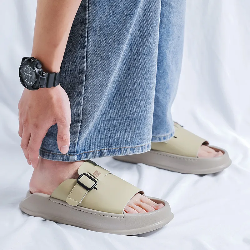 SOBB Rubber Sole Abrasion Resistant Cushioning Slide Slippers Men's-14