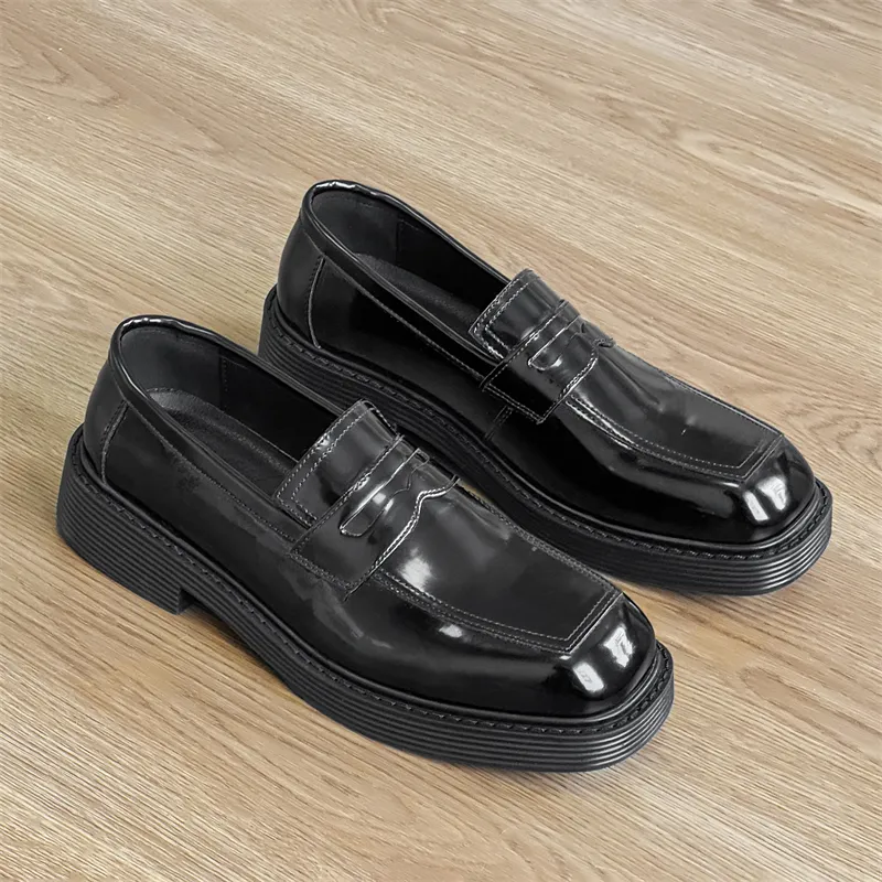 SOBB Loafers Men Black/Red/Brown/Green/Patent Leather/Blue/Purple/Charcoal Black/Gray-26