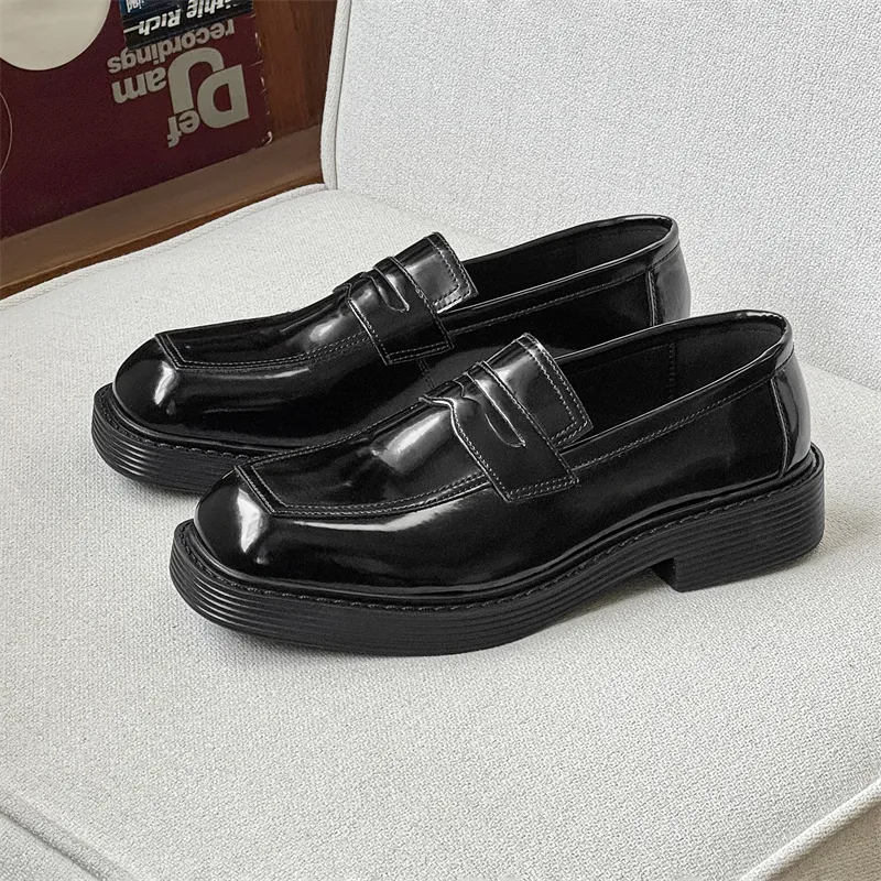 SOBB Loafers Men Black/Red/Brown/Green/Patent Leather/Blue/Purple/Charcoal Black/Gray-25