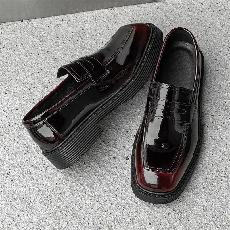 SOBB Loafers Men Black/Red/Brown/Green/Patent Leather/Blue/Purple/Charcoal Black/Gray-10