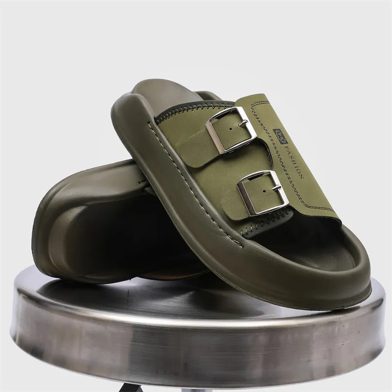 SOBB Rubber Sole Abrasion Resistant Cushioning Slide Slippers Men's-11