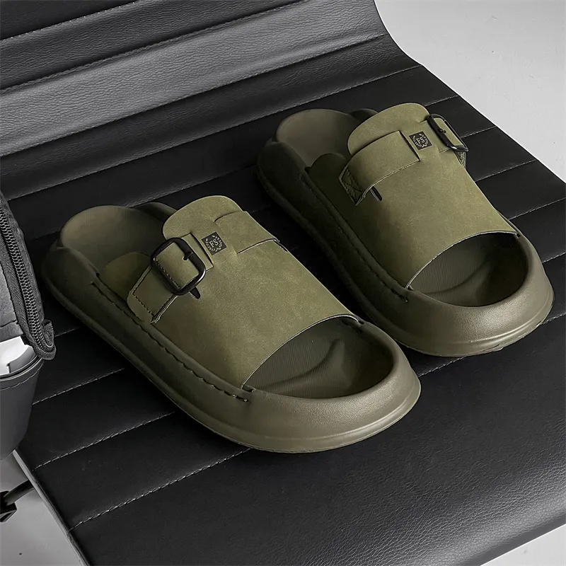 SOBB Rubber Sole Abrasion Resistant Cushioning Slide Slippers Men's-22