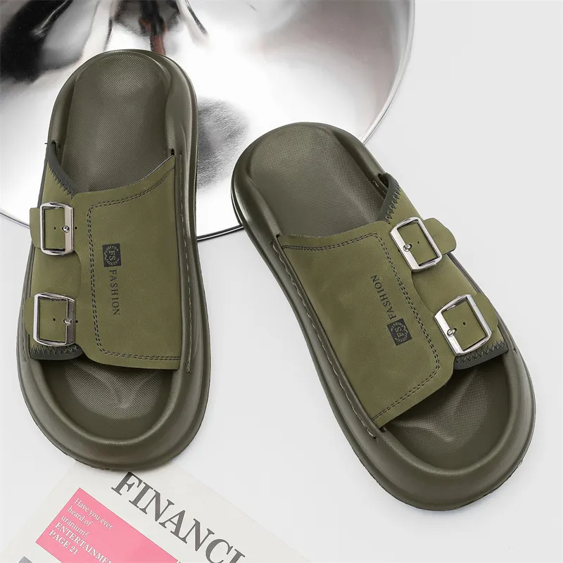 SOBB Rubber Sole Abrasion Resistant Cushioning Slide Slippers Men's-12