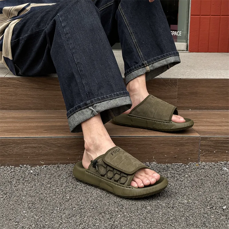 SOBB Slide Slippers Men's Olive Green-4