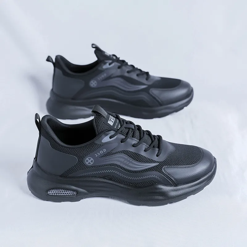 SOBB Shock Absorbers Slip Resistant, Abrasion Resistant, Breathable Low Top Casual Shoes Men's Black-4