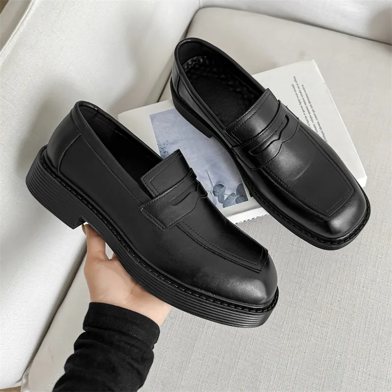 SOBB Loafers Men Black/Red/Brown/Green/Patent Leather/Blue/Purple/Charcoal Black/Gray-5