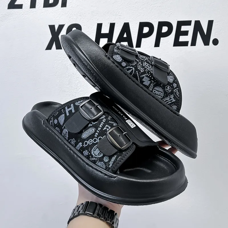 SOBB Rubber Sole Abrasion Resistant Cushioning Slide Slippers Men's-7