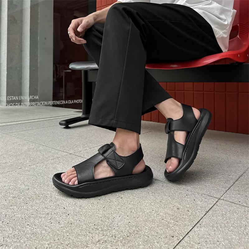 SOBB Beach Sandals Men Black/White-1