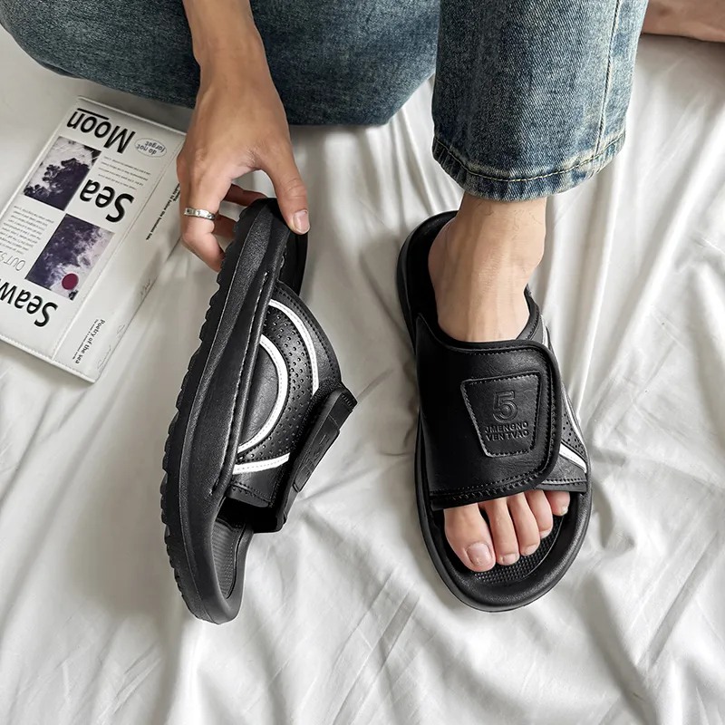 SOBB Rubber Sole Slip Resistant Abrasion Resistant Cushioning Slide Slippers Men's-2