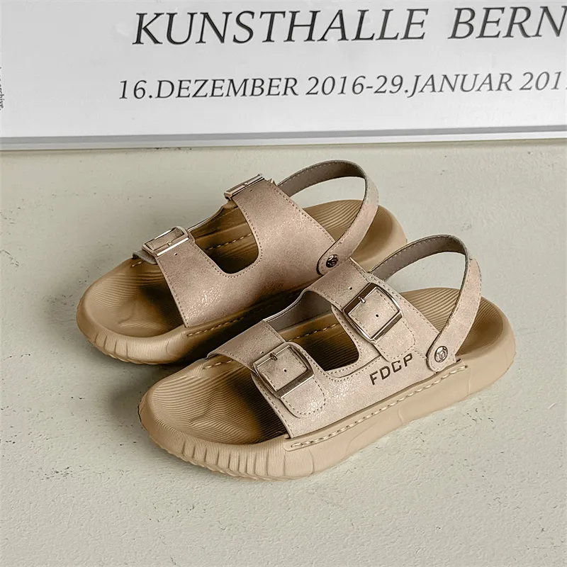 SOBB Beach Sandals Men Beige/Olive Green-2