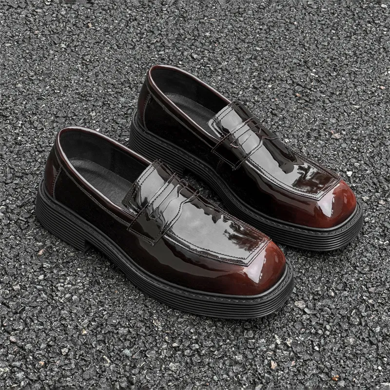 SOBB Loafers Men Black/Red/Brown/Green/Patent Leather/Blue/Purple/Charcoal Black/Gray-16