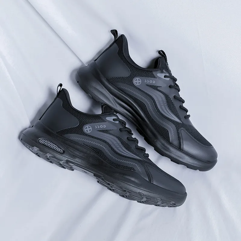 SOBB Shock Absorbers Slip Resistant, Abrasion Resistant, Breathable Low Top Casual Shoes Men's Black-3