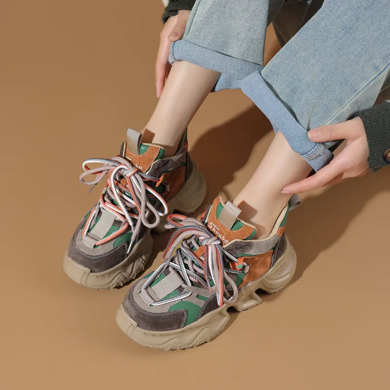 SOBB Cushioned Anti-Slip Wear-Resistant Waterproof And Breathable Mid-Top Casual Shoes 7cm Women's-3