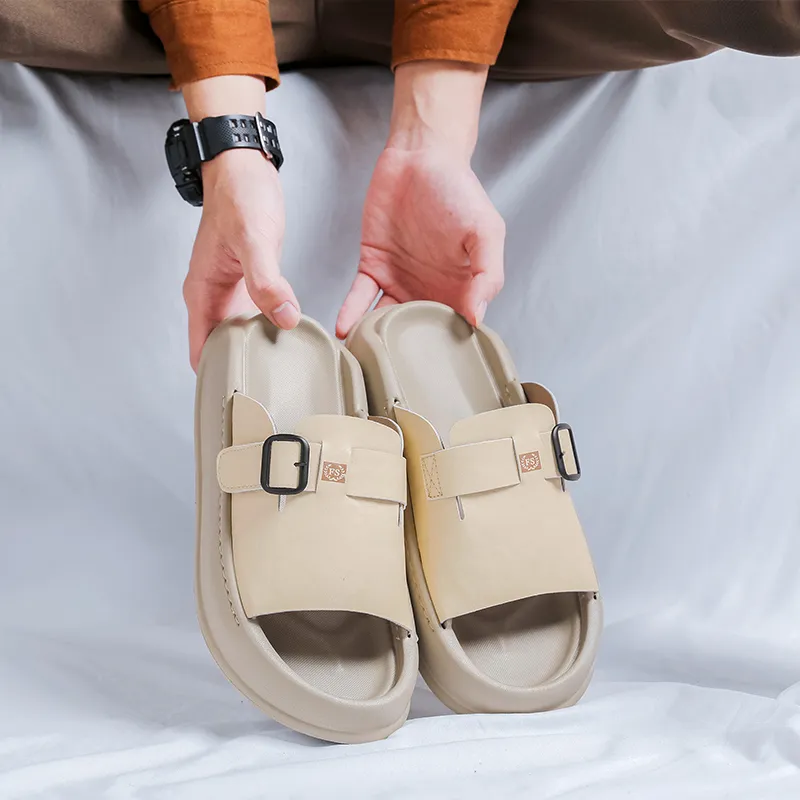 SOBB Rubber Sole Abrasion Resistant Cushioning Slide Slippers Men's-4