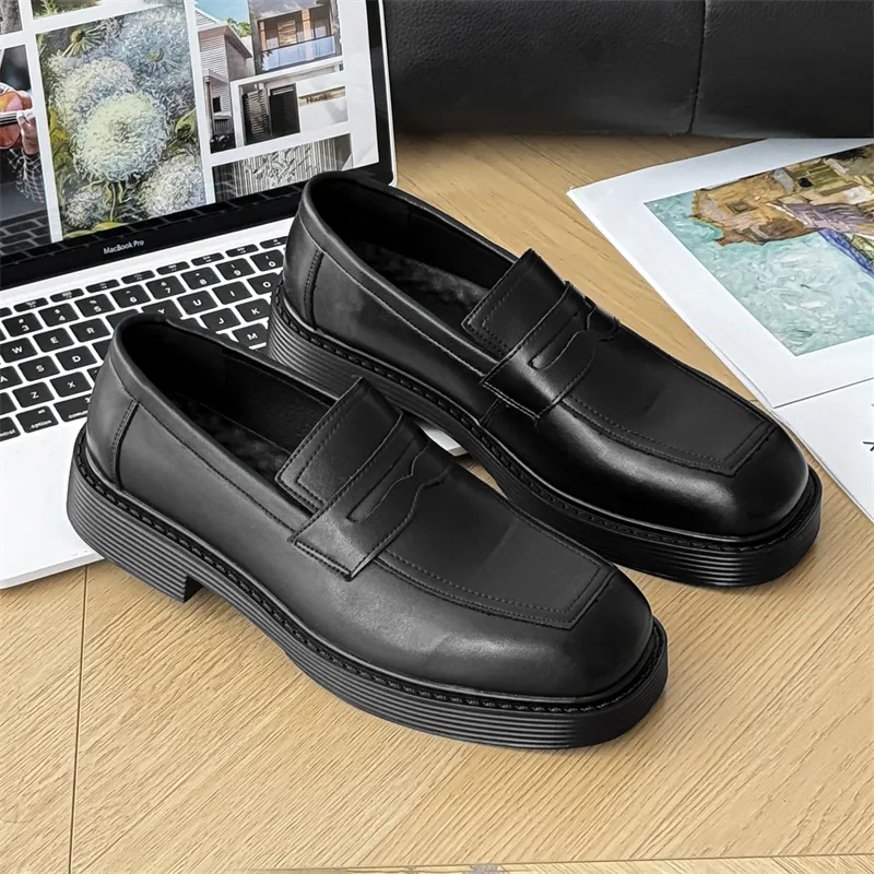 SOBB Loafers Men Black/Red/Brown/Green/Patent Leather/Blue/Purple/Charcoal Black/Gray-2