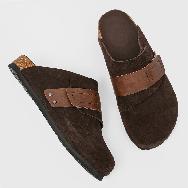 SOBB Rubber Sole Abrasion Resistant Slip Resistant Closed Toe Slippers Men's-10