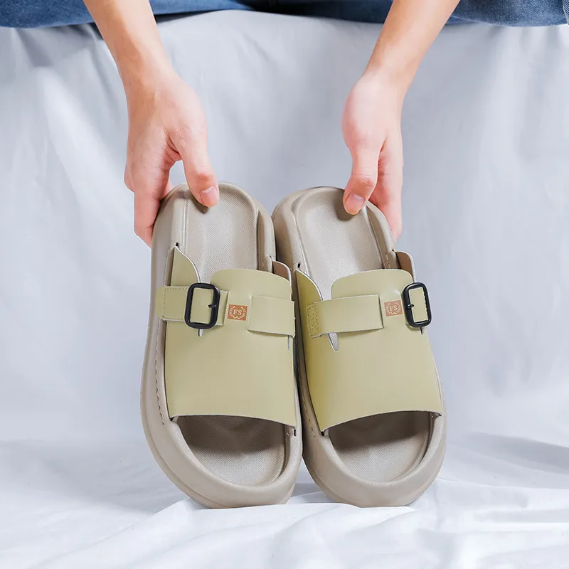 SOBB Rubber Sole Abrasion Resistant Cushioning Slide Slippers Men's-15