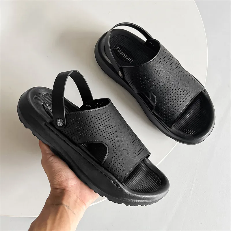 SOBB Beach Sandals Men Gray/Olive Green/Black-13