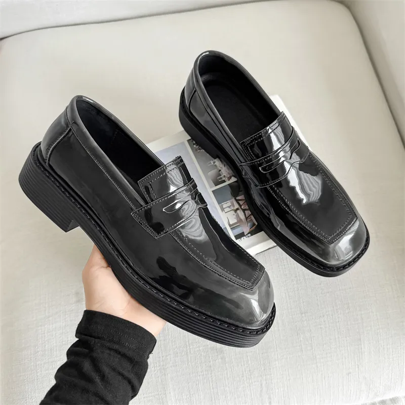 SOBB Loafers Men Black/Red/Brown/Green/Patent Leather/Blue/Purple/Charcoal Black/Gray-53