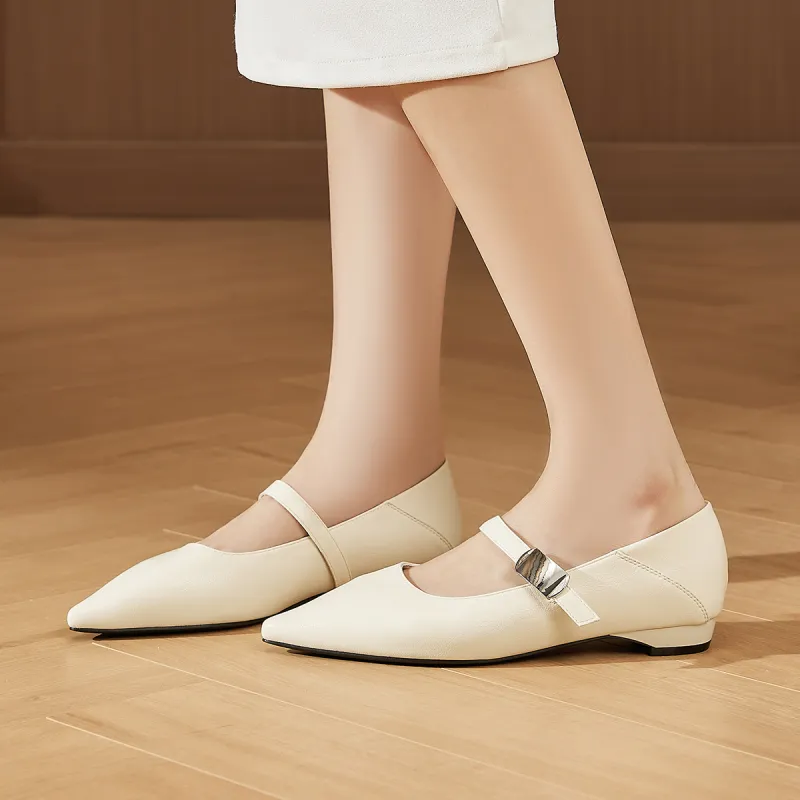 SOBB Casual Single Shoes 1.5cm Women's Beige-5