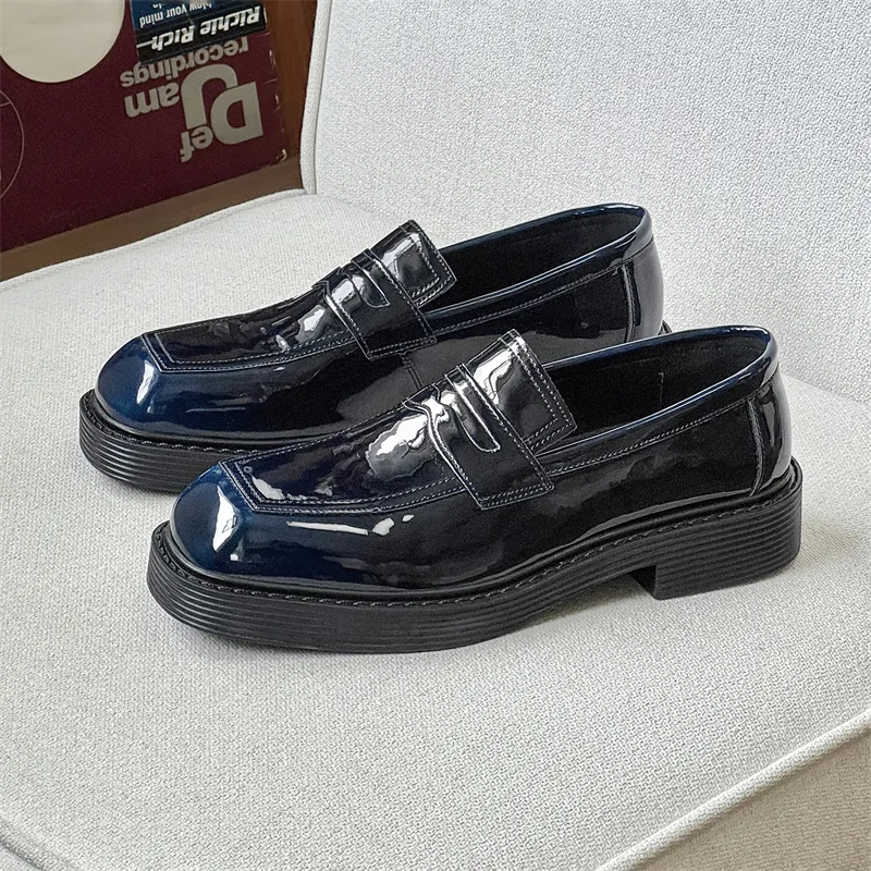 SOBB Loafers Men Black/Red/Brown/Green/Patent Leather/Blue/Purple/Charcoal Black/Gray-31