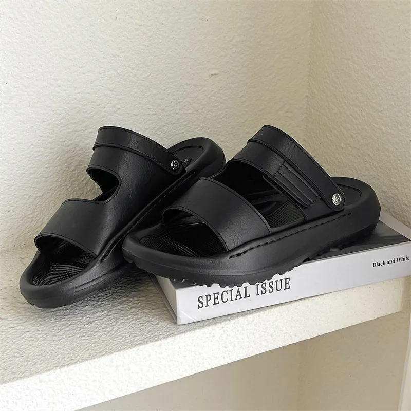 SOBB Beach Sandals Men Black/Gray-5