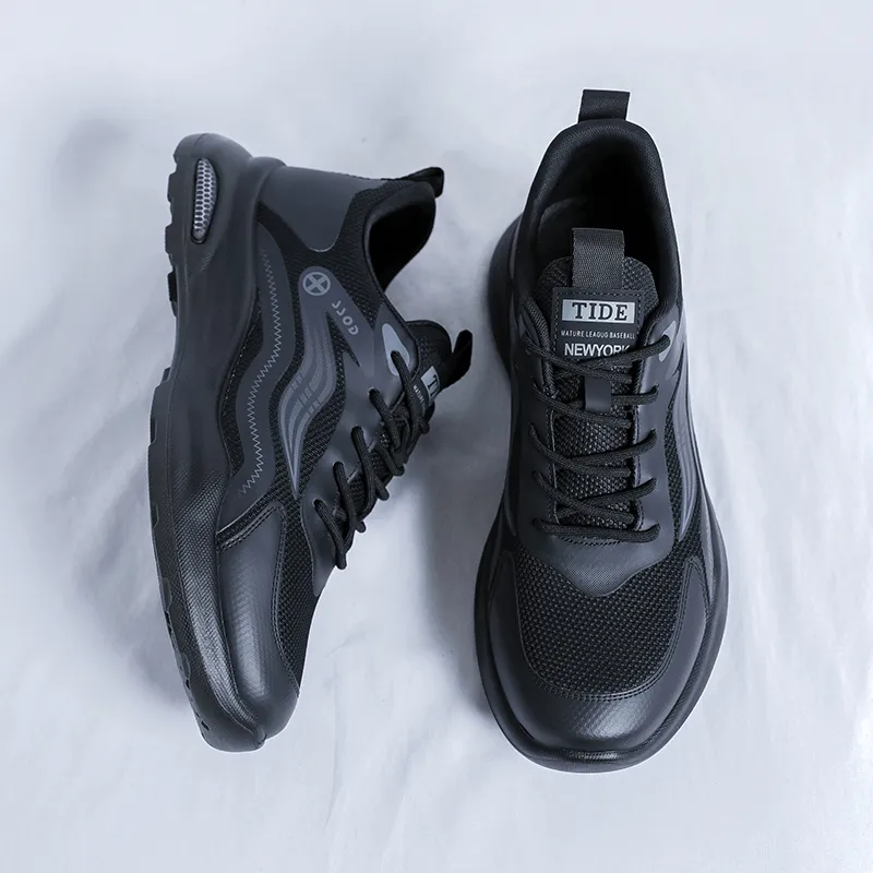 SOBB Shock Absorbers Slip Resistant, Abrasion Resistant, Breathable Low Top Casual Shoes Men's Black-1