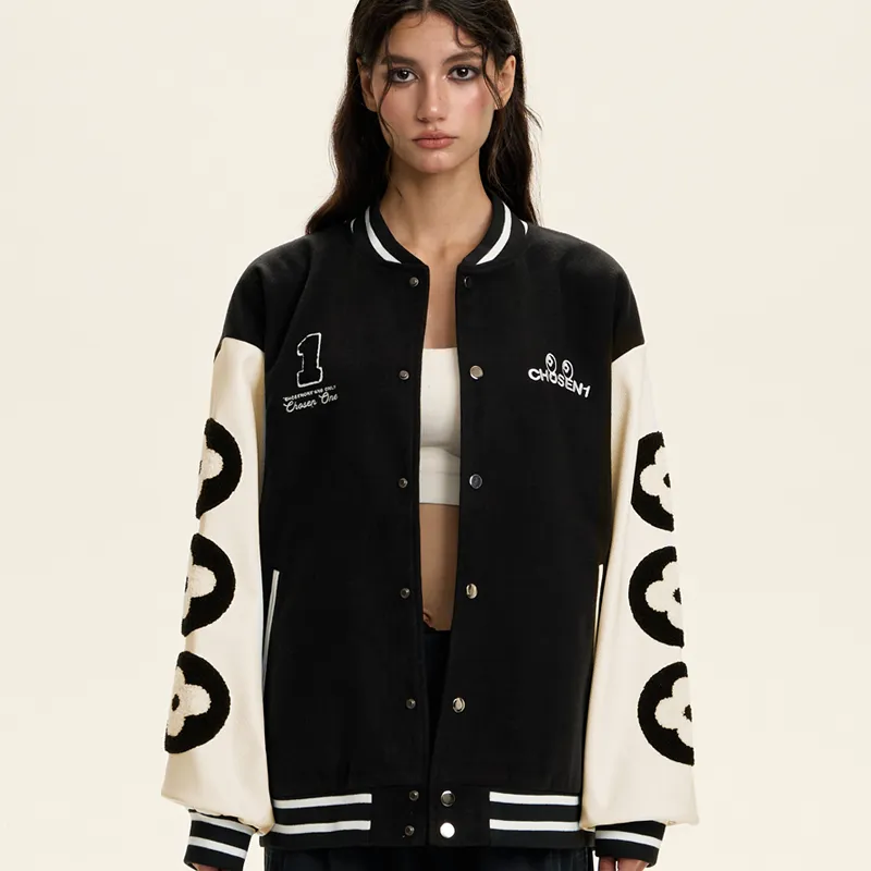 CHOSEN1 CH Small Flower Baseball Jacket Unisex-3