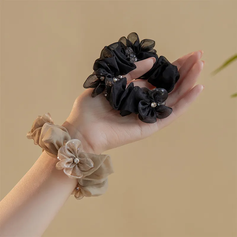 CHIMERA Fabric Beads Rubber Band Hair Tie Hair Accessory Headpiece Women's-1