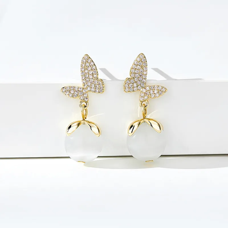 CHIMERA Glass Cat Eye Hoop Earrings Jewelry Accessories Women's-1