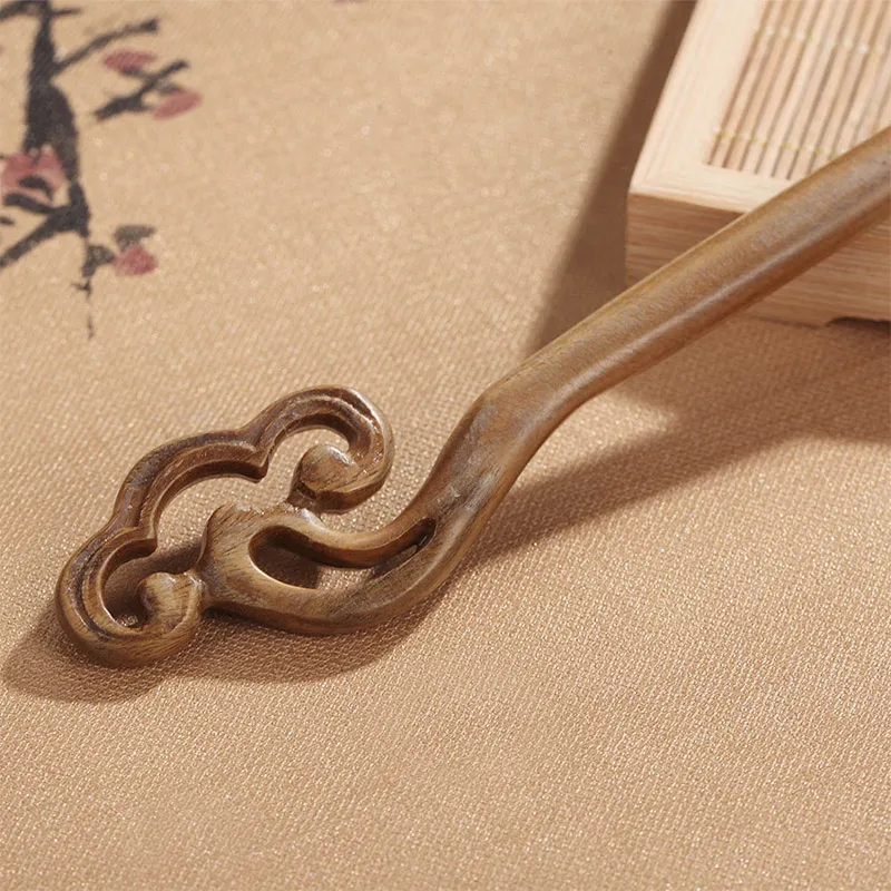 CHIMERA Green Sandalwood Wood Hairpin And Comb Set Headpiece Women's-3