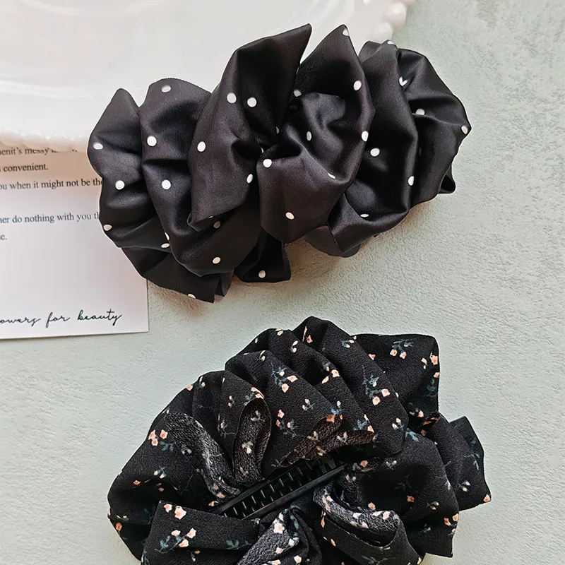 CHIMERA Fabric Resin Hair Clips Women's-3