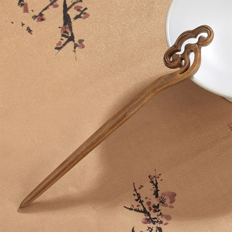 CHIMERA Green Sandalwood Wood Hairpin And Comb Set Headpiece Women's-1