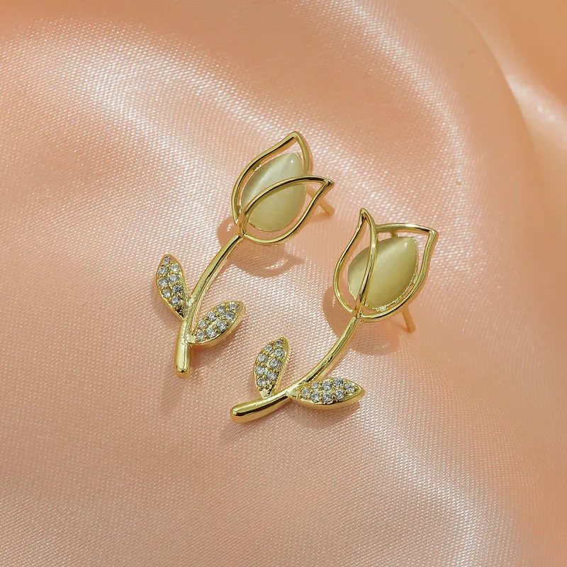 CHIMERA Glass Cat Eye Earrings Women's-4