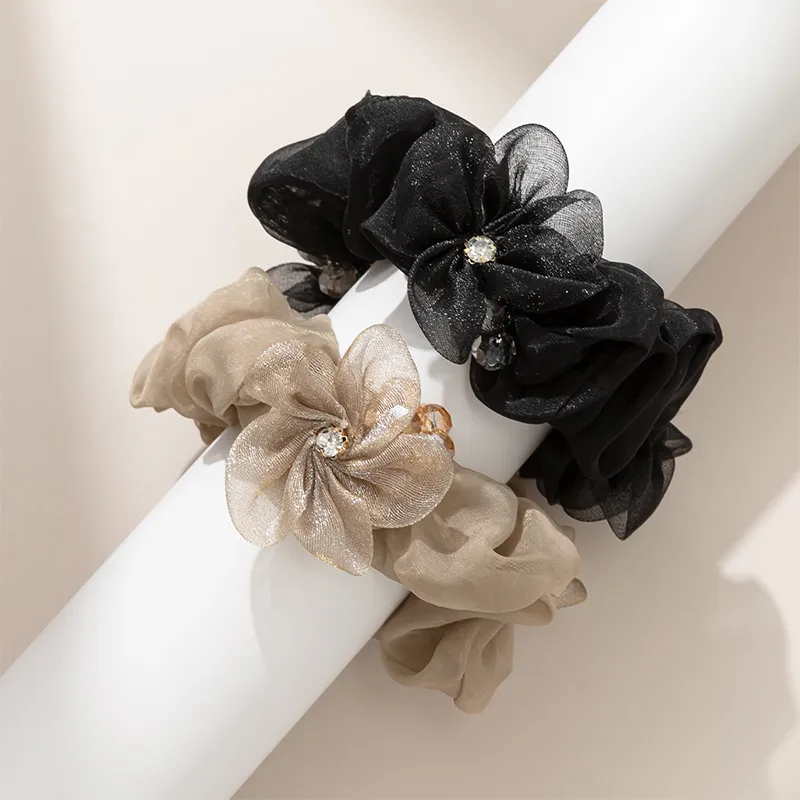 CHIMERA Fabric Beads Rubber Band Hair Tie Hair Accessory Headpiece Women's-3