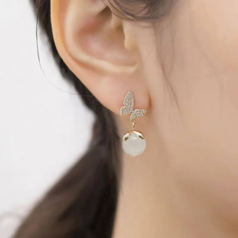 CHIMERA Glass Cat Eye Hoop Earrings Jewelry Accessories Women's-5