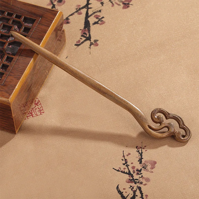 CHIMERA Green Sandalwood Wood Hairpin And Comb Set Headpiece Women's-2