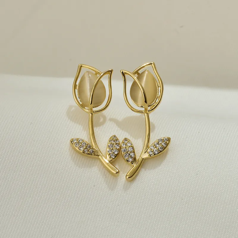 CHIMERA Glass Cat Eye Earrings Women's-6