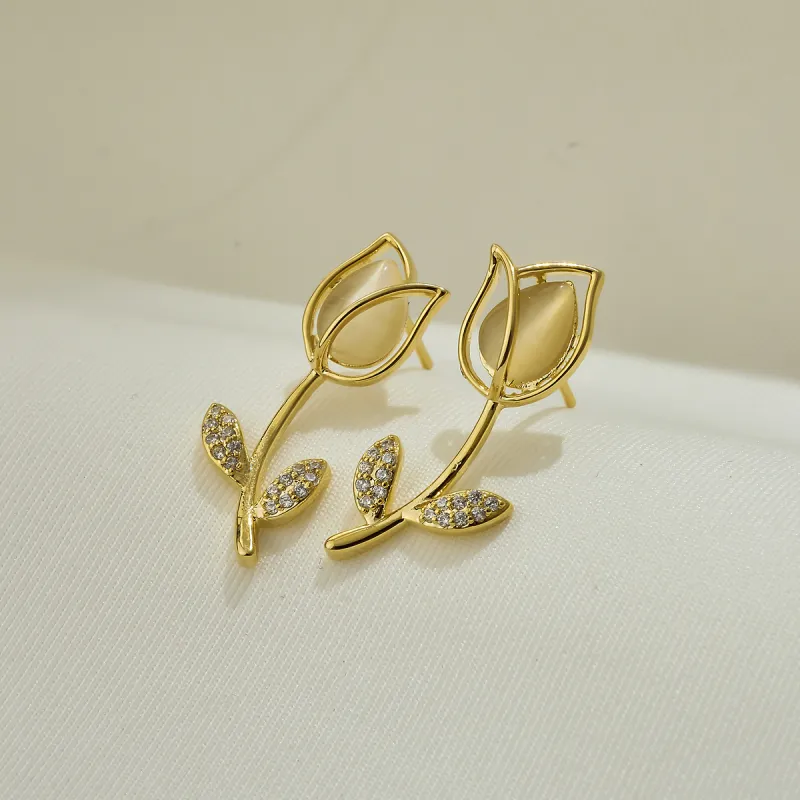 CHIMERA Glass Cat Eye Earrings Women's-5